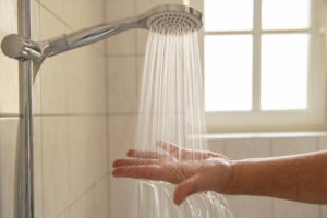 shower head pouring water